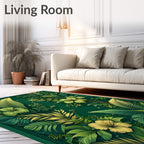 Lush Tropical Foliage Flower Design Rug