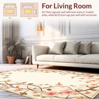 Delicate Pink Floral Vine Pattern Rug