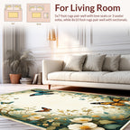 Whimsical Butterfly Floral Garden Design Rug