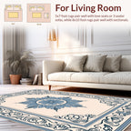Ornate Blue Floral Mandala Pattern Rug
