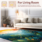 Misty Mountain Meadow Floral Design Rug