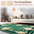 Elegant Floral Scrollwork With Cream Blossoms Rug