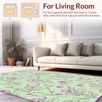 Delicate Floral Botanical Vine Pattern Rug