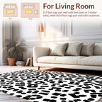Abstract Black White Patterned Rug