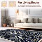 Art Nouveau Style Floral Compass Design Rug