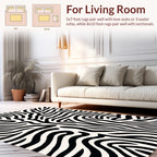 Abstract Black White Animal Print Rug