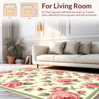 Vintage Rose Garden Floral Pattern Rug