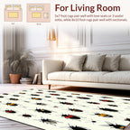 Insect Pattern With Red Yellow Accents Rug