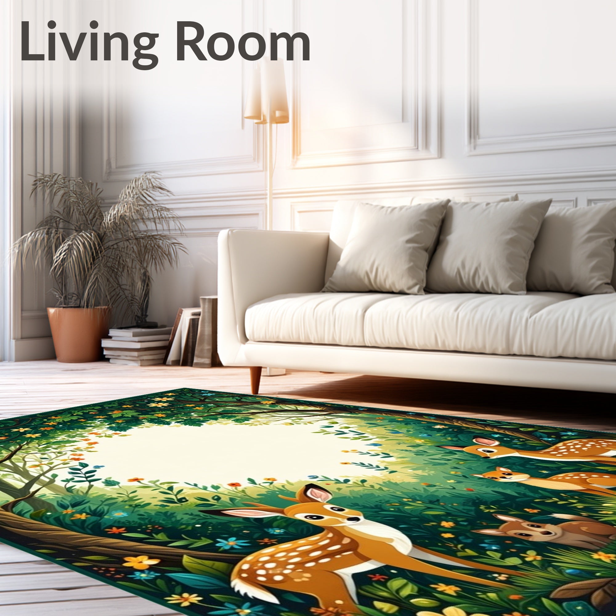 Whimsical Forest Woodland Creatures Rug