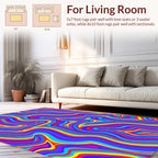 Vibrant Wavy Psychedelic Lines Rug