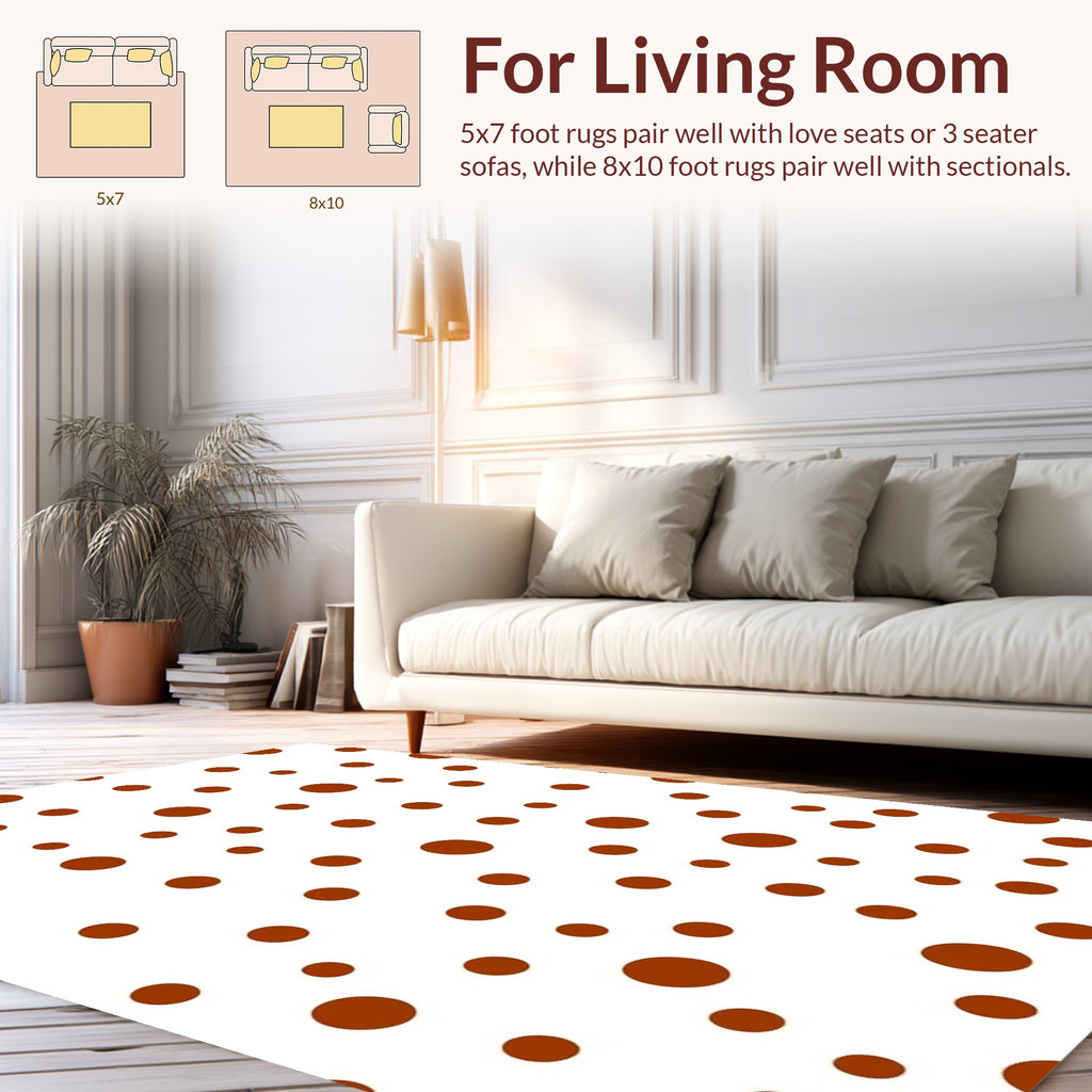 Brown Dots Fun Pattern Rug