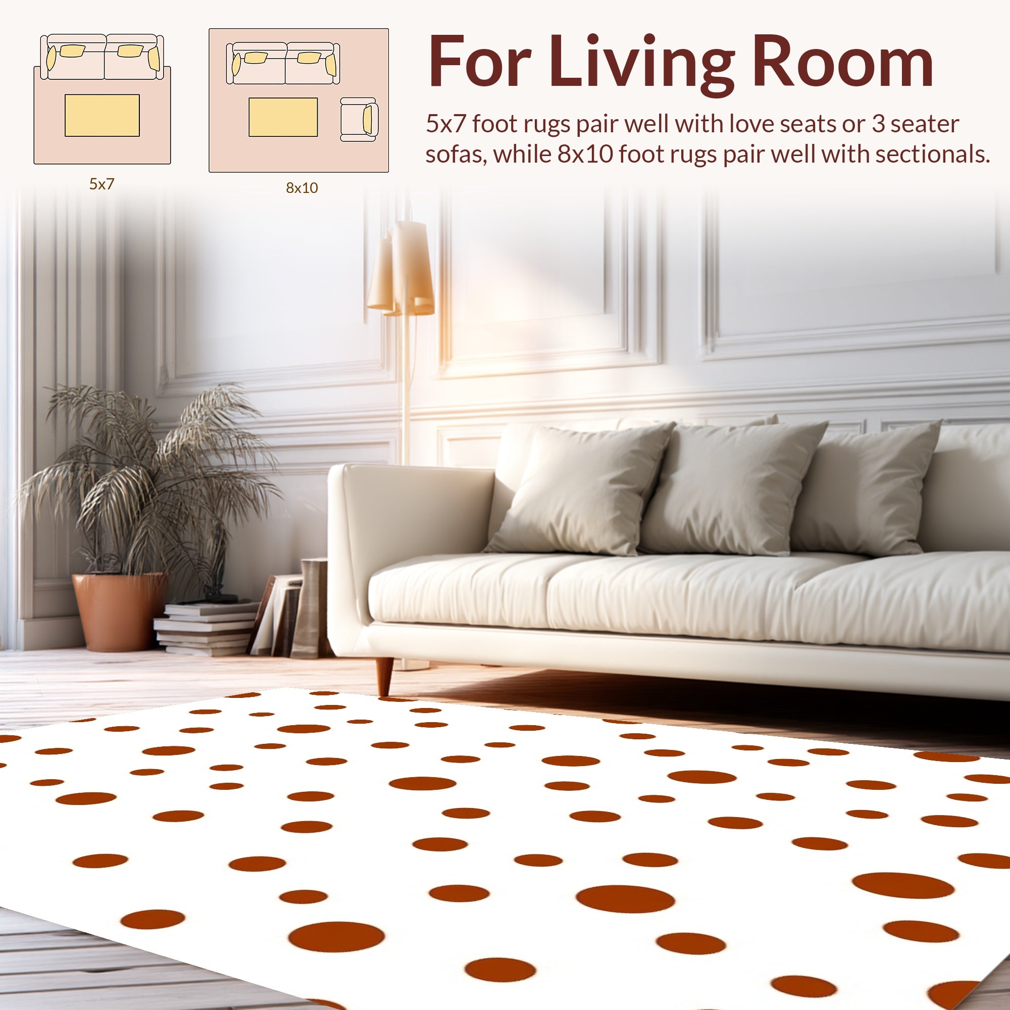 Brown Dots Fun Pattern Rug