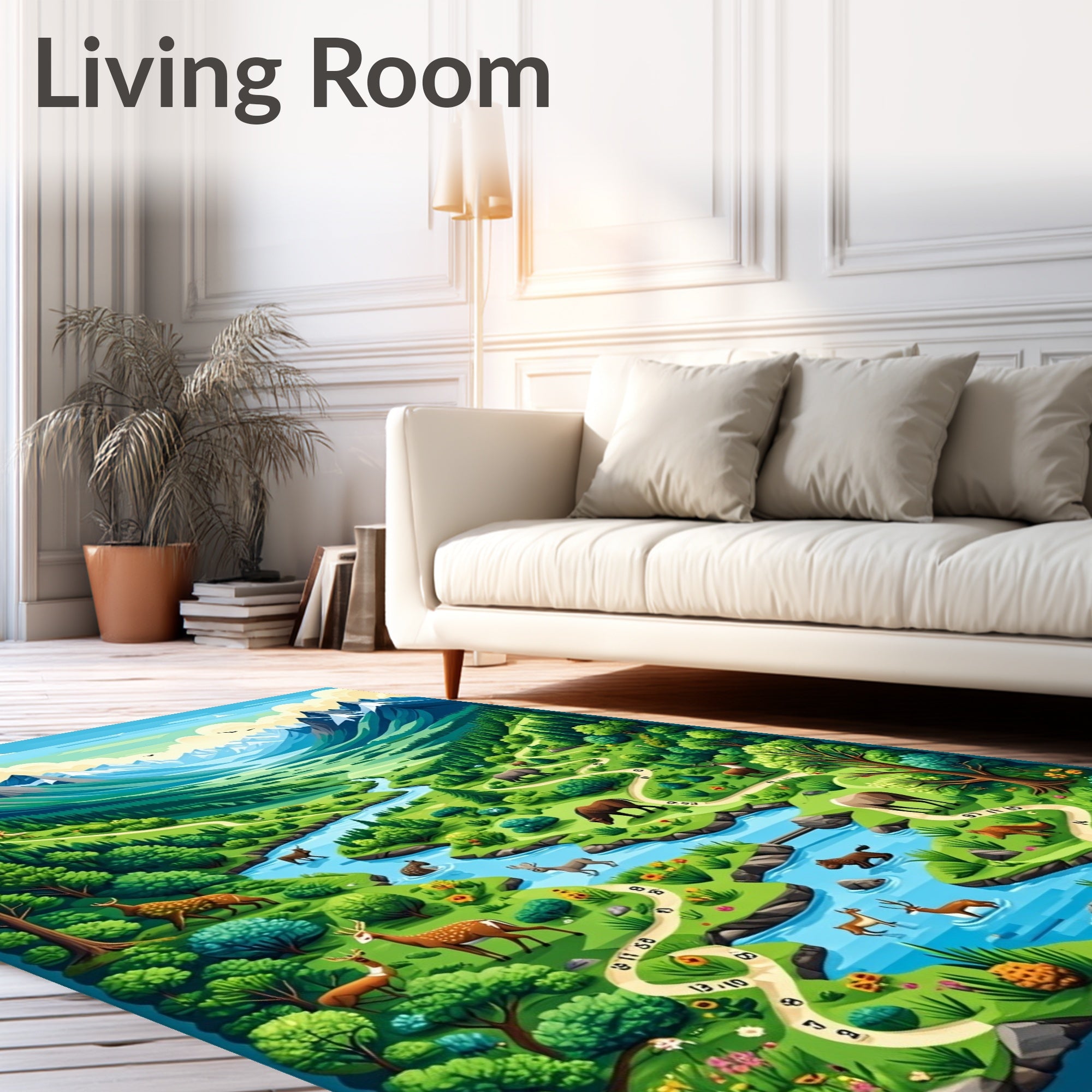 Woodland Wildlife Scenic Landscape Rug