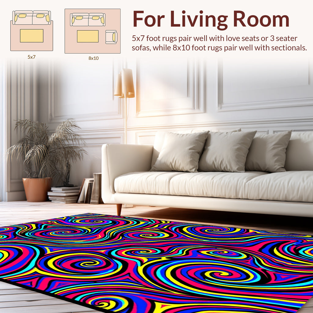 Bold Swirl Pattern Funky Rug