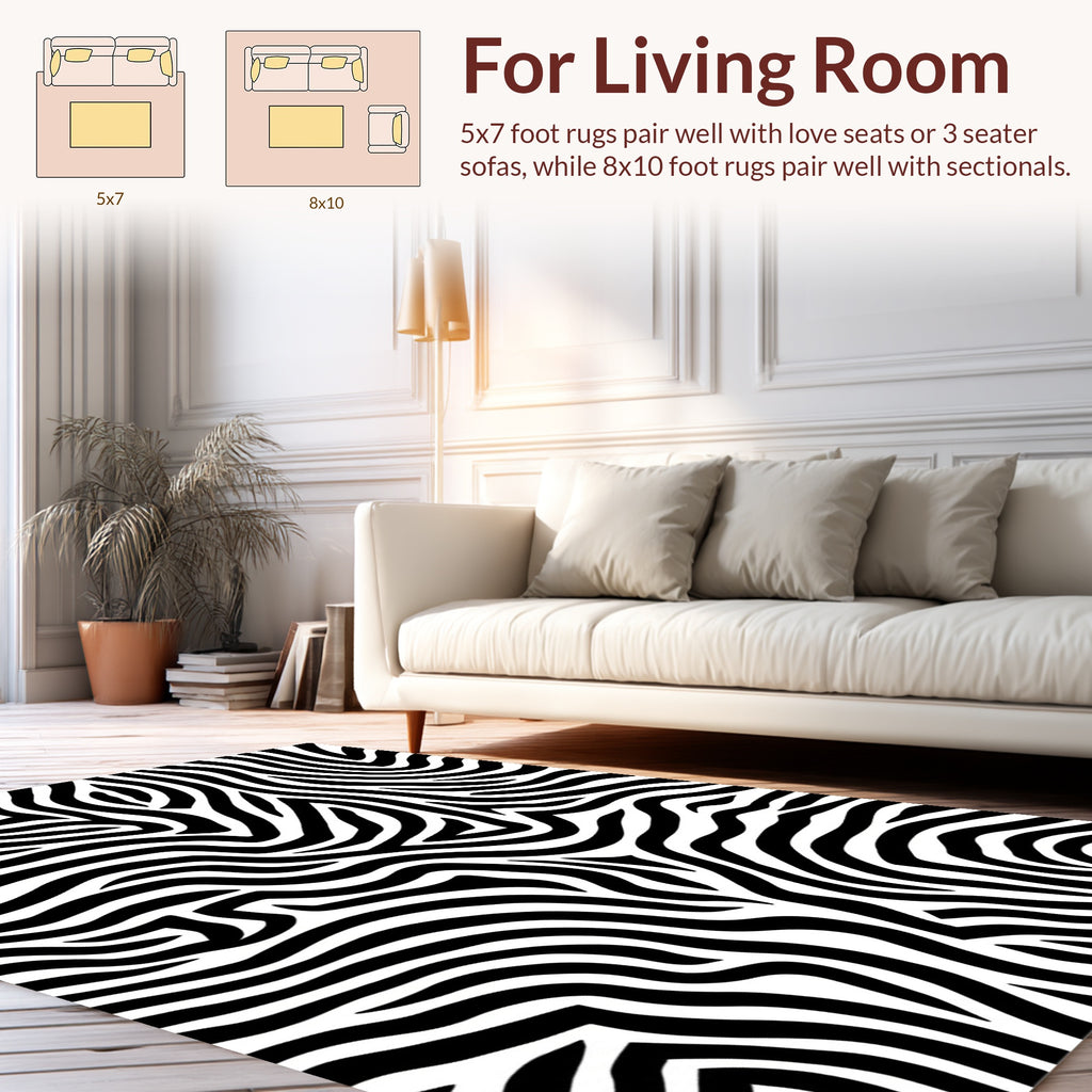 Black and White Wild Pattern Rug
