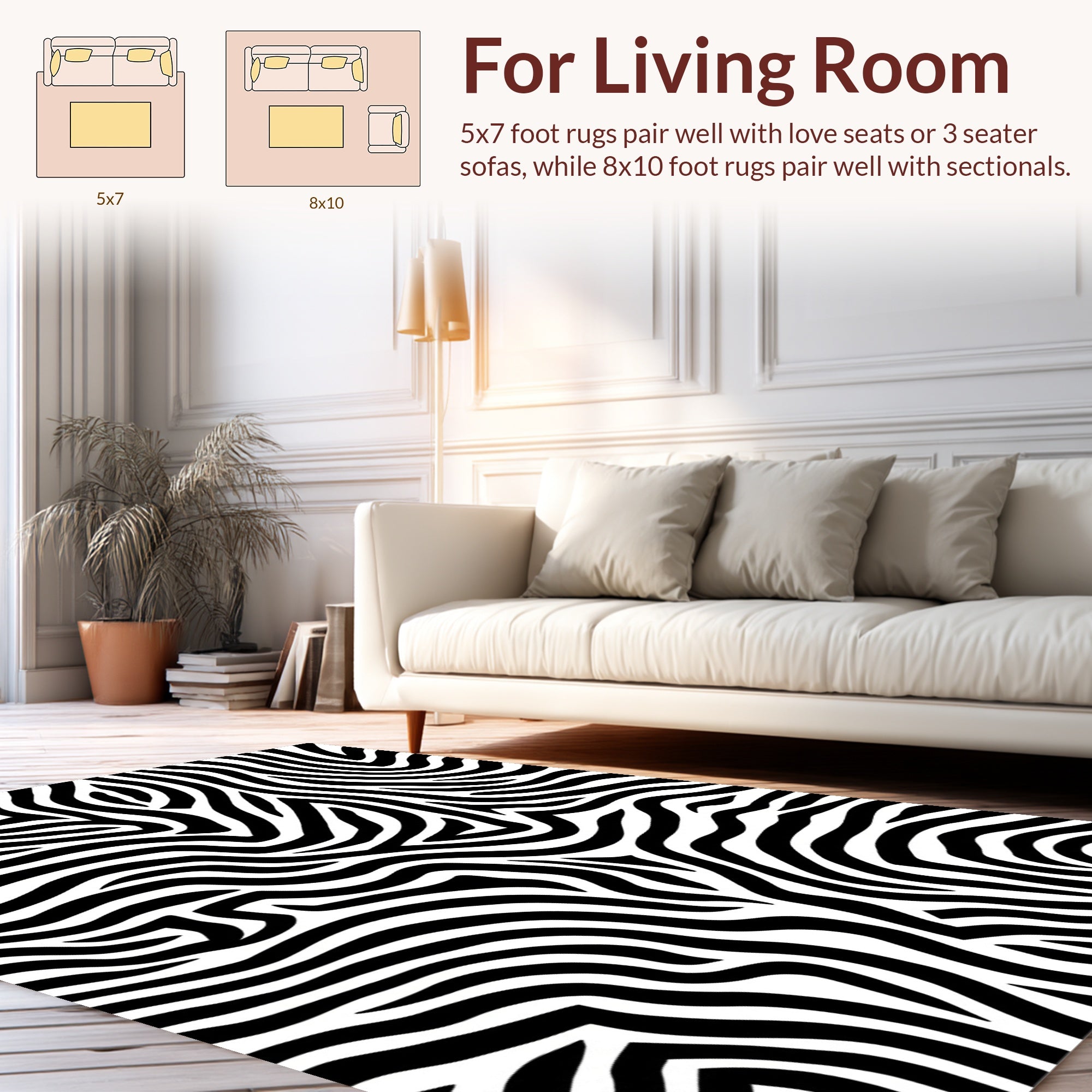 Black and White Wild Pattern Rug