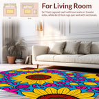 Bold Sunflower Flower Pattern Rug