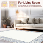 Soft Blue Sketchy Floral Pattern Rug