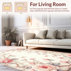 Soft Pink Floral Vine Pattern Rug
