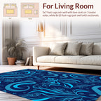 Oceanic Serpent With Floral Design Rug