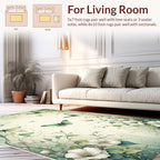 Whimsical Green Butterflies and Flowers Rug
