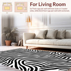 Bold Black White Animal Print Rug