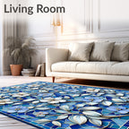Blue Floral Mosaic Delight Rug