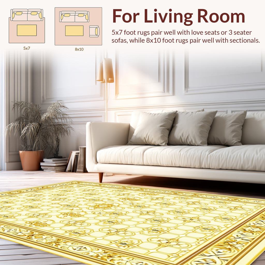 Golden Ornate Vintage medallion Rug