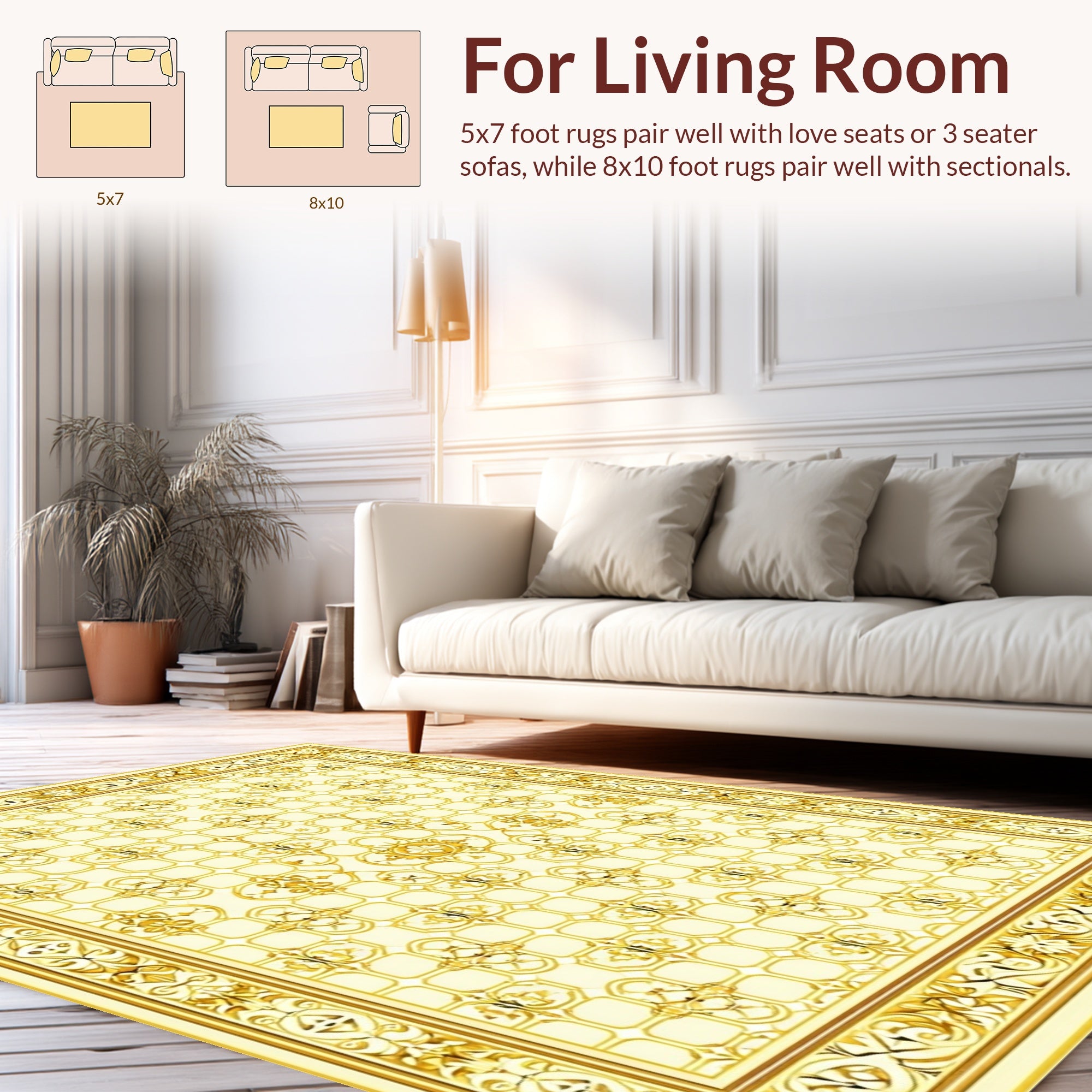 Golden Ornate Vintage medallion Rug