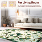 Earthy Green Vine Floral Rug
