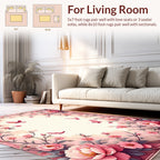 Floral Birds In Pink Garden Design Rug