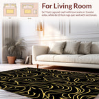 Golden Swirls Abstract Pattern Rug