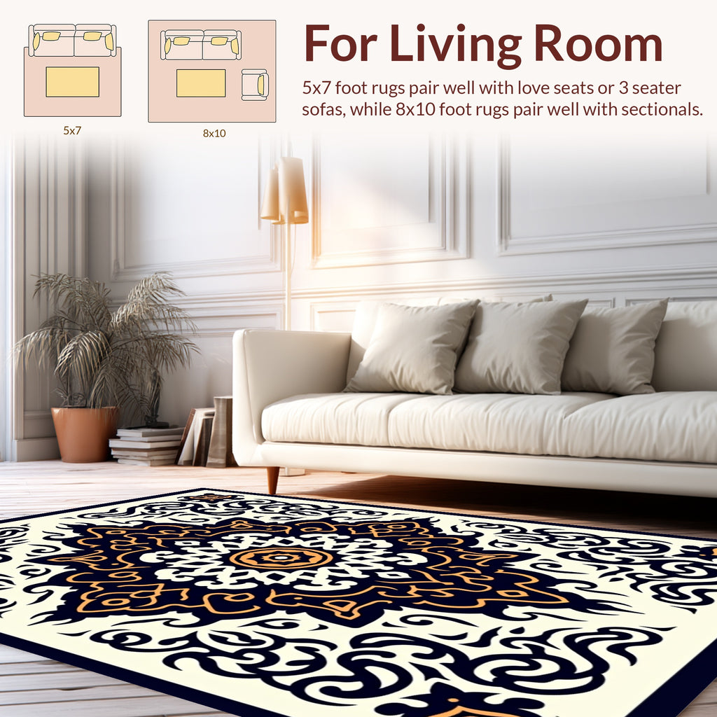 Intricate Floral Medallion Pattern Rug