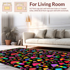 Psychedelic Mushroom Pattern Rainbow Rug