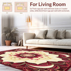 Crimson Flower Mandala Pattern Rug