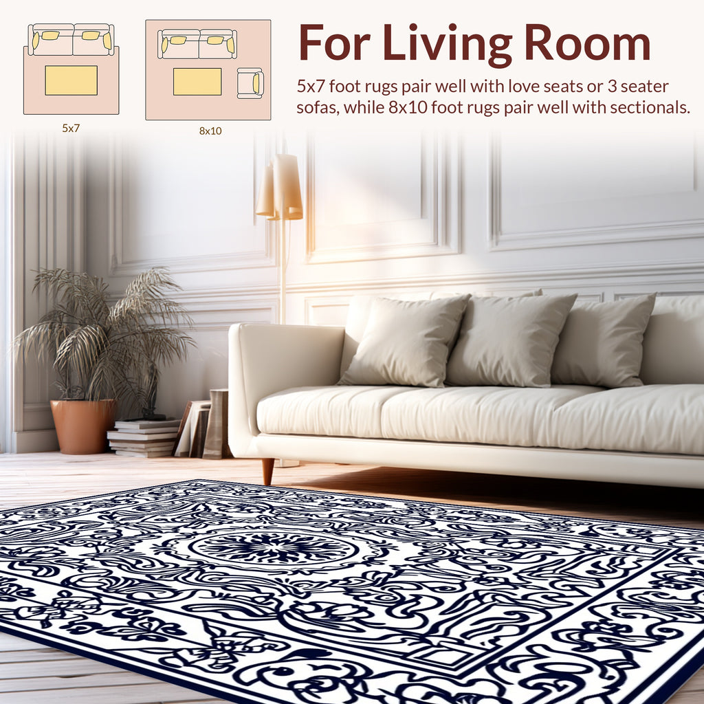 Classic Floral Medallion Intricate Design Rug