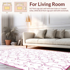 Minimalist Abstract Pink Line Art Rug