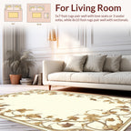 Ornate Golden Vine Border Design Rug