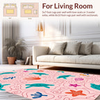 Playful Sea Turtle Seahorse Pattern Rug