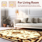Antique Floral Scrollwork Golden Rug