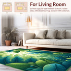 Lush Tropical Jungle Leaf Pattern Rug