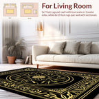 Elegant Gold Floral Medallion Ornamental Rug