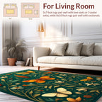 Intricate Monarch Butterfly Garden Print Rug