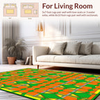 Bold Green Orange Diamond Pattern Rug