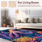 Vibrant Octopus Coral Reef Design Rug