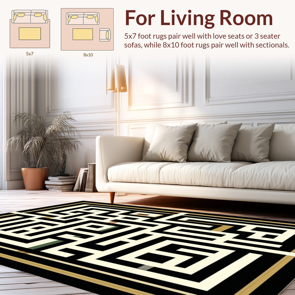 Geometric Maze Pattern Rug