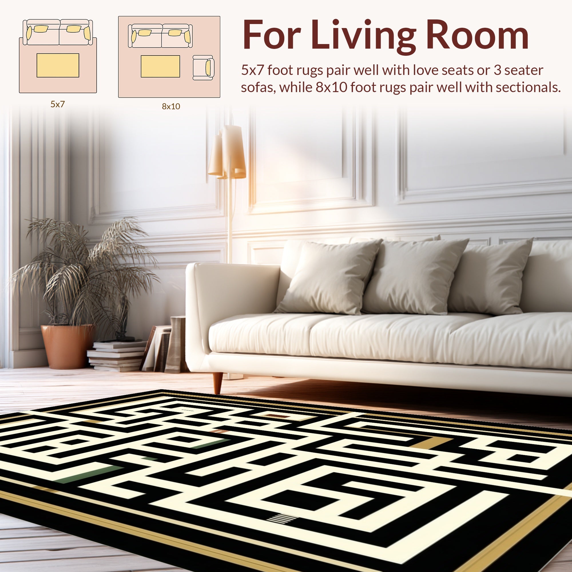 Geometric Maze Pattern Rug