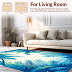 Tropical Palm Tree Coastal Scene Rug