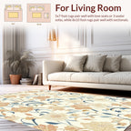 Cream Floral Vine Pattern Rug