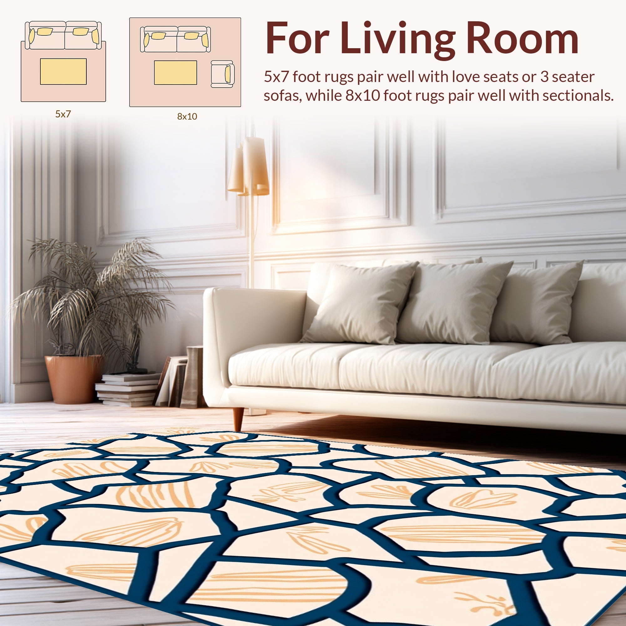 Abstract Organic Tessellation Pattern Rug